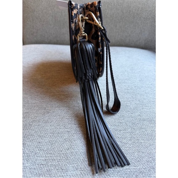 Poolside Bags Leopard Print Raffia Clutch New - Picture 5 of 11